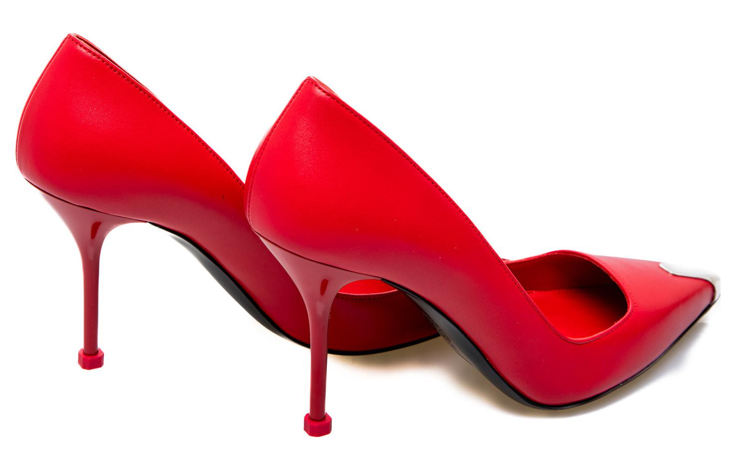 Shop (W) 알렉산더 맥퀸 레드 하이힐 슬립온 (Alexander McQueen Red High Heel Slip-on) 757495WIEA16088