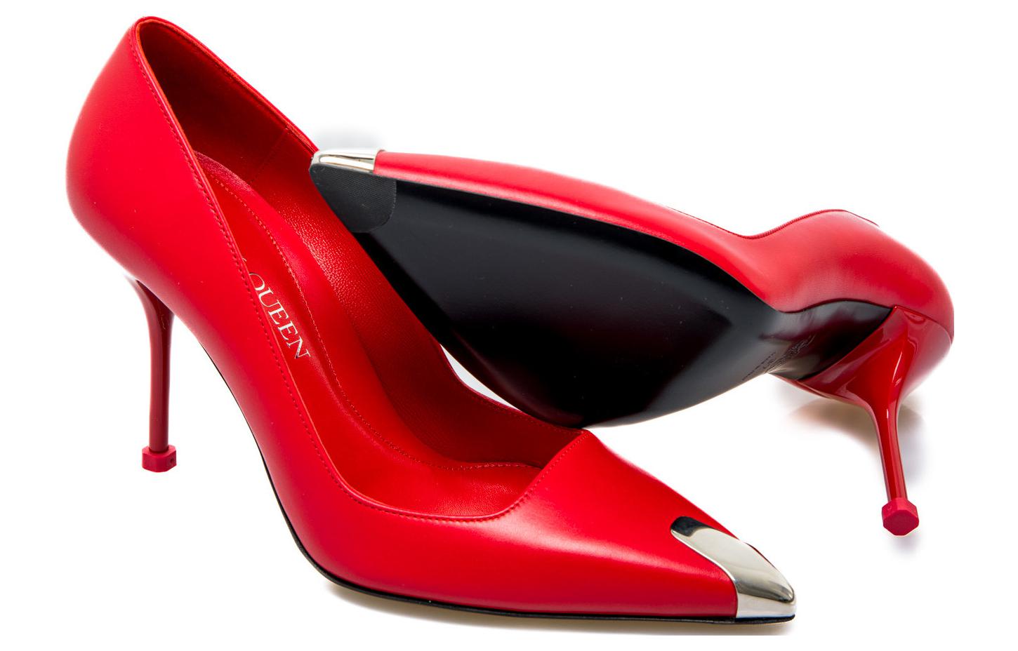 Purchase (Women) Alexander McQueen Leather Slip-On 'Red High Heel' 757495WIEA16088