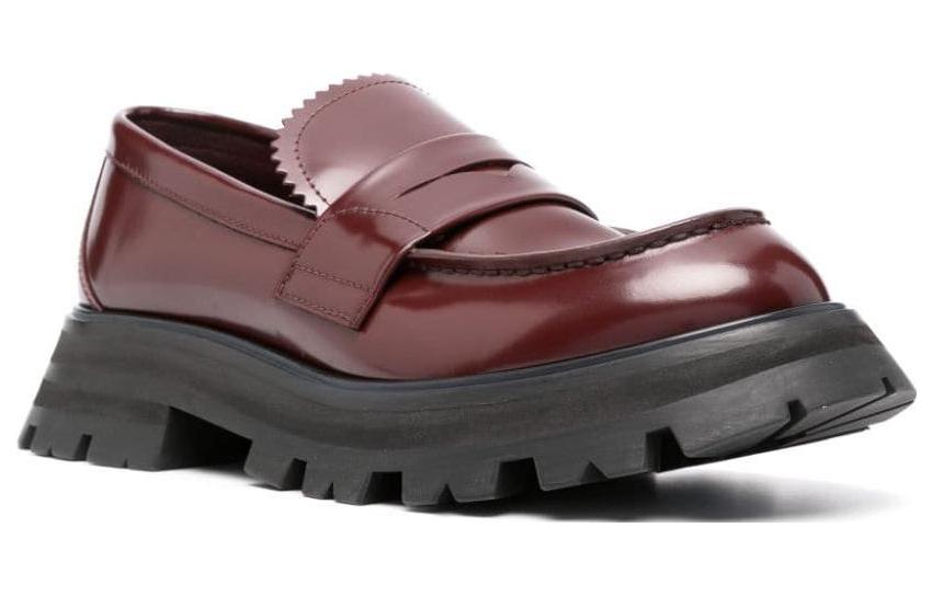 Shop (W) Alexander McQueen Leder-Slip-On-Loafer ''Braun'' 666328WIDU06159