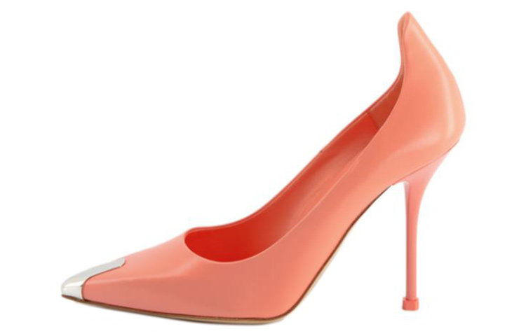 (Women) Alexander McQueen Leather Slip-On Pointed Toe Stiletto 'Pink' 709996WHSWD7876
