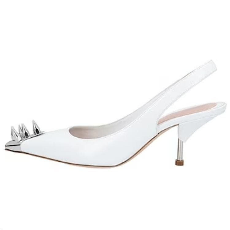(Women) Alexander McQueen Leather Slip-On Wedge Sandal 'White' 651709WHV7B9795