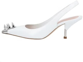 (Women) Alexander McQueen Leather Slip-On Wedge Sandal 'White' 651709WHV7B9795 (Women) Alexander McQueen Leather Slip-On Wedge Sandal 'White' 651709WHV7B9795