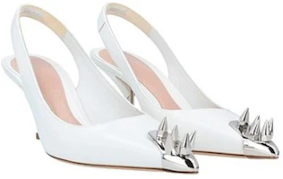 Lookbook (W) Alexander McQueen Leder Slip-On Wedge Sandale ''Weiß'' 651709WHV7B9795