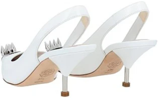 Purchase (W) Alexander McQueen Leder Slip-On Wedge Sandale ''Weiß'' 651709WHV7B9795