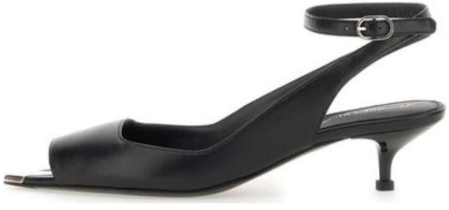 Alexander McQueen亞歷山大麥昆 皮革 露跟搭扣 時尚涼拖 4cm 女款 黑色 Buy Alexander McQueen亞歷山大麥昆 皮革 露跟搭扣 時尚涼拖 4cm 女款 黑色