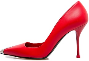 (Women) Alexander McQueen Leather Slip-On 'Red High Heel' 757495WIEA16088 (Women) Alexander McQueen Leather Slip-On 'Red High Heel' 757495WIEA16088