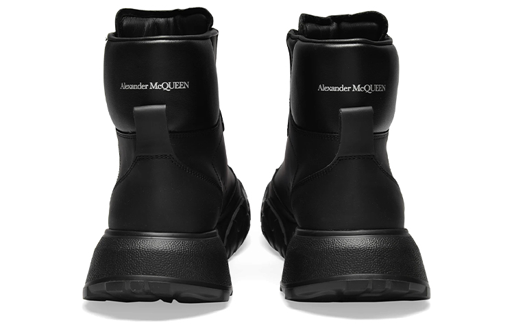 Shop (W) Sneaker en Cuir Noir Alexander McQueen 666380WIA9I1000