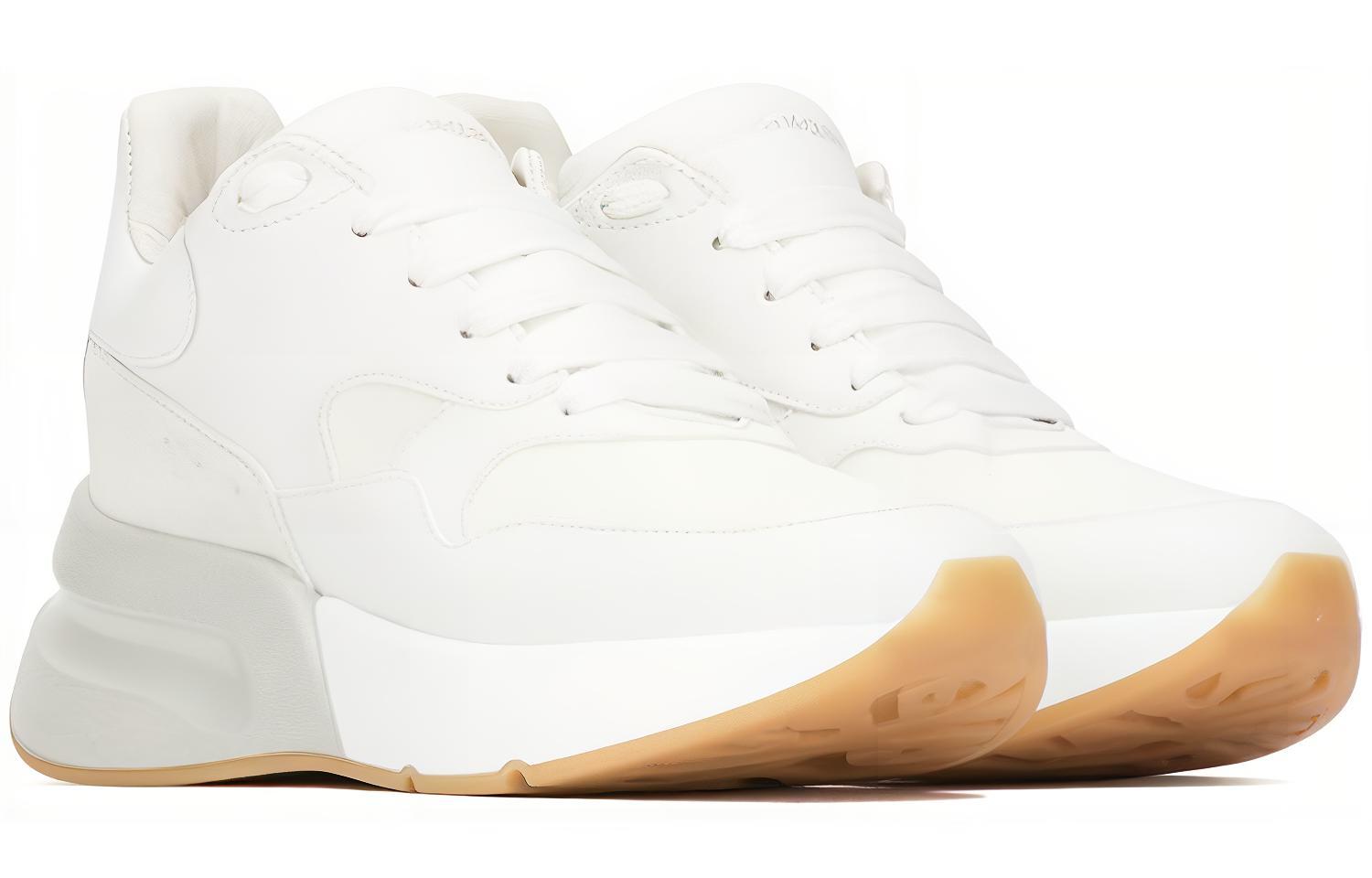 (W) Alexander McQueen Leather Sneaker 'Cream White' 圖 3
