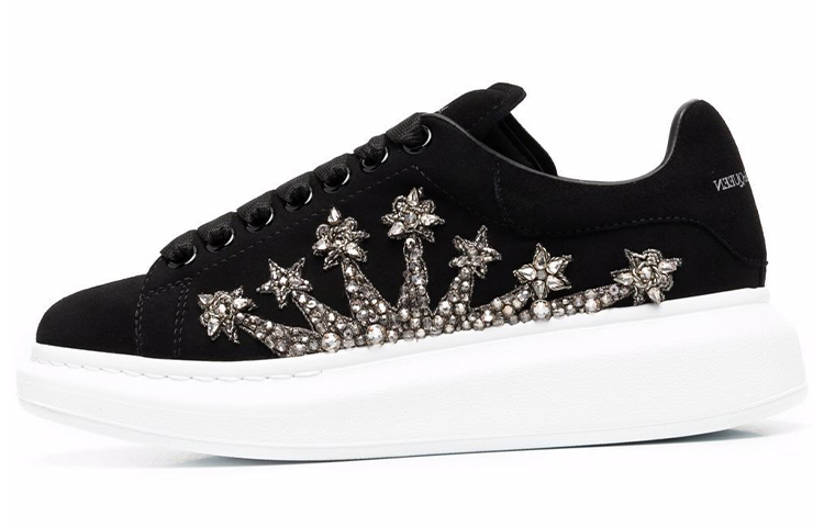 (Women) Alexander McQueen Leather Sneaker 'Crystal Star Black' 667241WHZ3B1064
