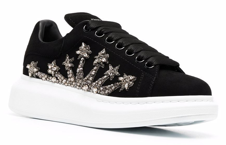 (W) Alexander McQueen Leather Sneaker 'Crystal Star Black' 圖 2