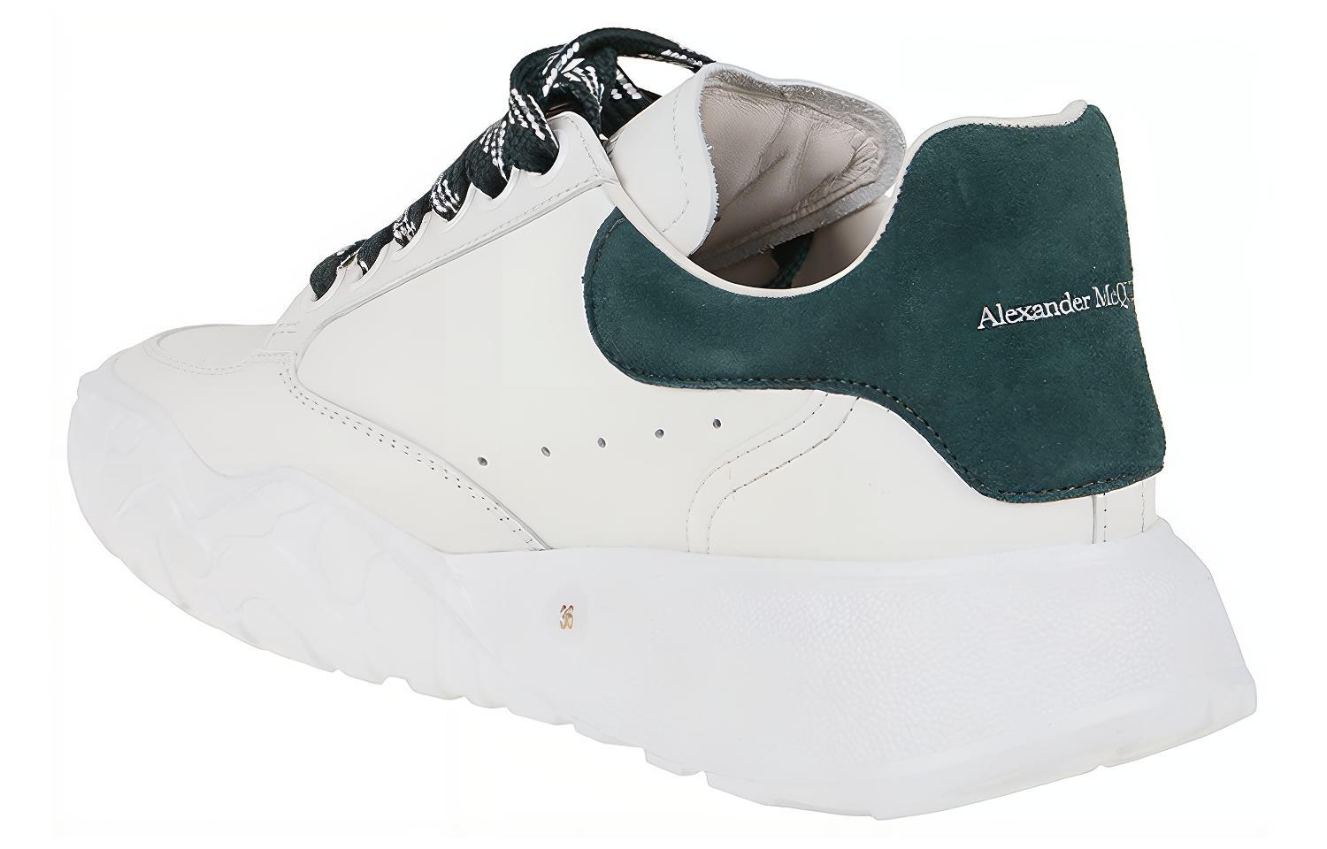 (W) Alexander McQueen Leather Sneaker 'White Green' 圖 4