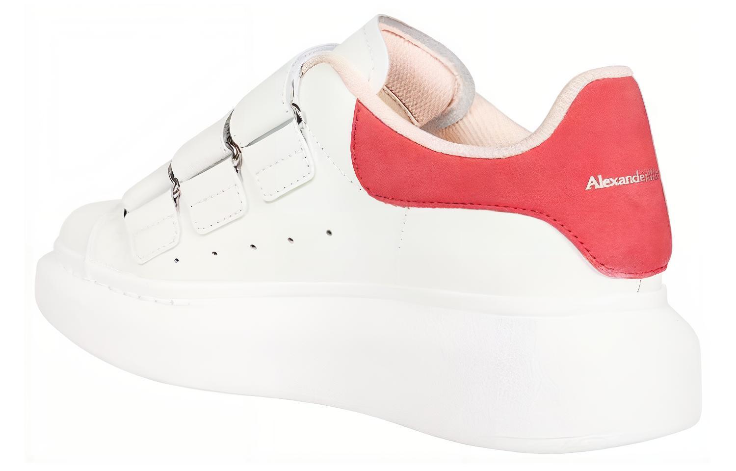 (W) Alexander McQueen Leather Sneakers 'White Pink' 圖 5