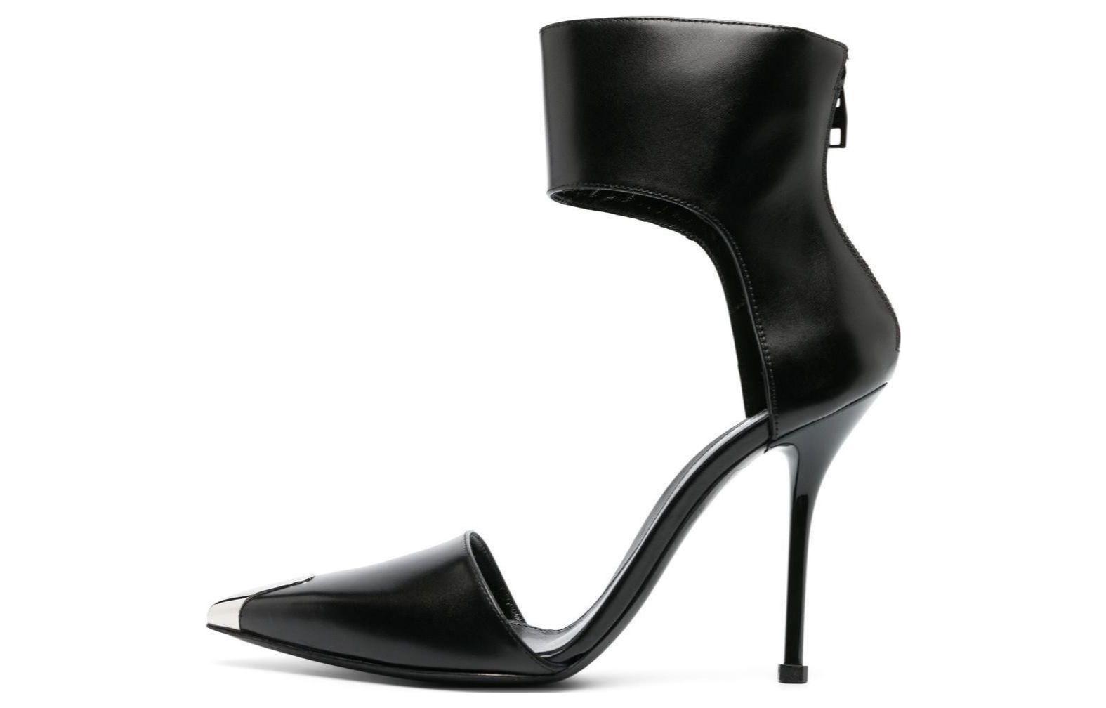 (Women) Alexander McQueen Leather Stiletto 10.5cm 'Black' 718859WHSWD108