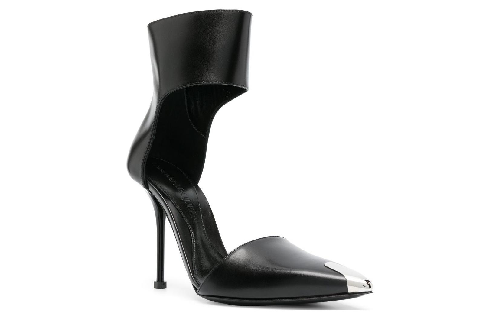 Order (W) Alexander McQueen Kulit Stiletto 10.5cm 'Hitam' 718859WHSWD108
