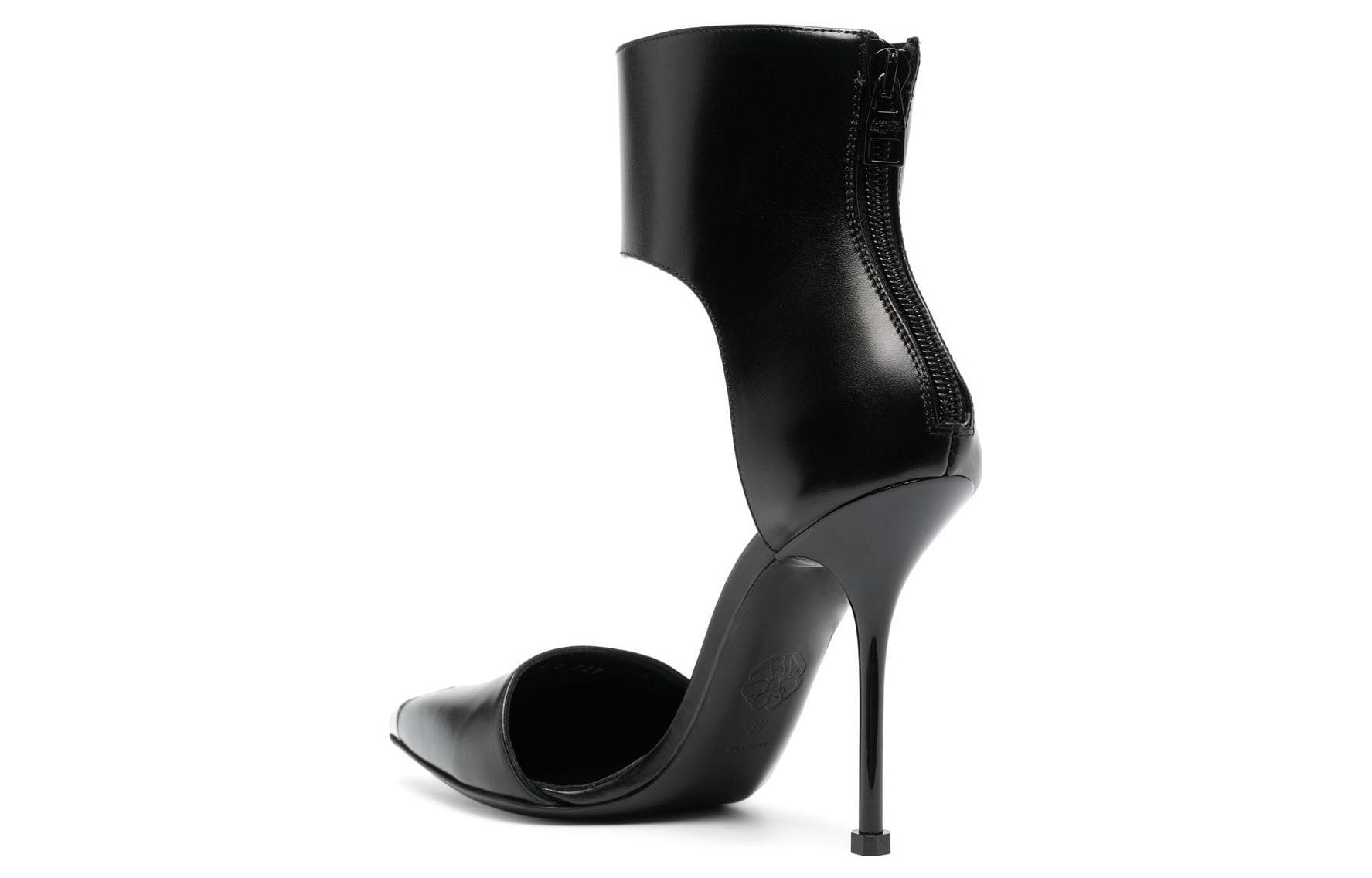 Shop (W) Alexander McQueen Kulit Stiletto 10.5cm 'Hitam' 718859WHSWD108