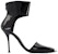 (W) Alexander McQueen Kulit Stiletto 'Hitam Fesyen Tajam' 6826831YBA73800375