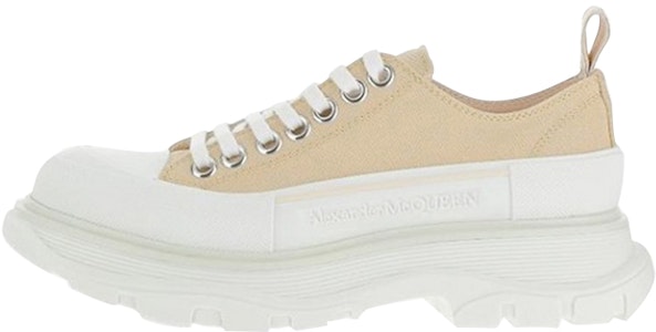 亞歷山大·麥昆 絨面皮革鞋帶 厚底運動馬丁靴 女款 米色 Buy 亞歷山大·麥昆 絨面皮革鞋帶 厚底運動馬丁靴 女款 米色