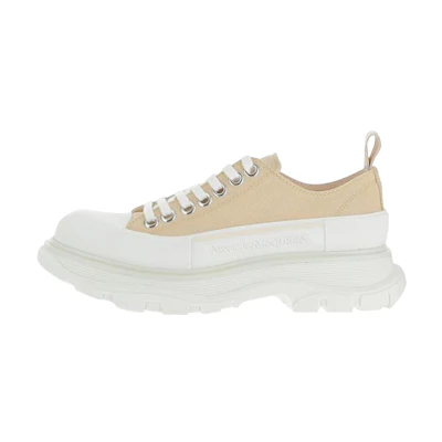 (W) Alexander McQueen Leather Suede Lace-up Platform Boots 'Beige'