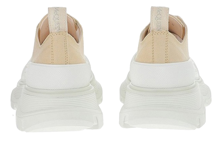 (W) Alexander McQueen Leather Suede Lace-up Platform Boots 'Beige' 圖 4