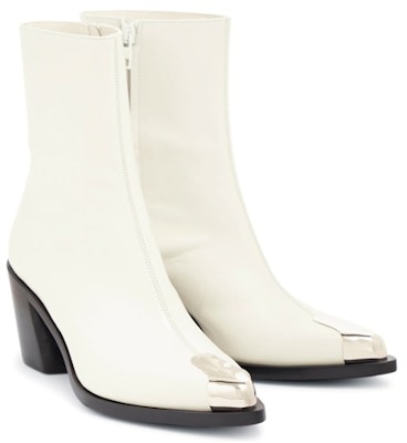 (Women) Alexander McQueen Leather Zip Fashion Ankle Boots 7cm 'White' 709986WHSWD9359 Order (Women) Alexander McQueen Leather Zip Fashion Ankle Boots 7cm 'White' 709986WHSWD9359