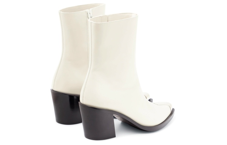 Lookbook (W) 亚历山大·麦昆白色皮拉链时尚7cm短靴 709986WHSWD9359