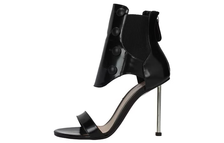 (Women) Alexander McQueen Leather Zip Fashion Sandals 'Black' 559913WHV711012