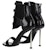 (W) Alexander McQueen Sandal Fesyen Kulit Zip 'Hitam' 559913WHV711012