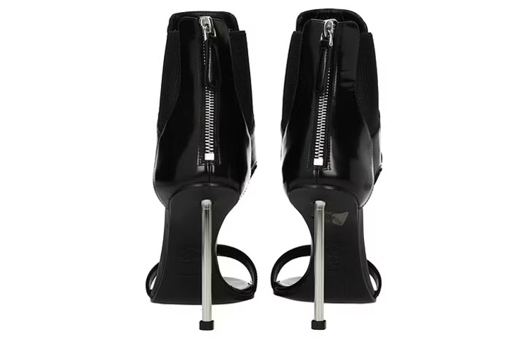 Purchase (W) 亚历山大·麦昆黑色皮革拉链时尚凉鞋 559913WHV711012