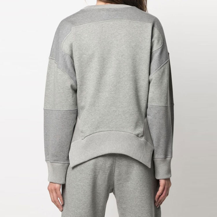 Purchase (Women) Alexander McQueen Logo Embroidered Patchwork Sweatshirt Grey. 665459-QLAA9-0532