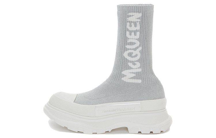 (W) Alexander McQueen Tread Slick Boot 'Grey White'