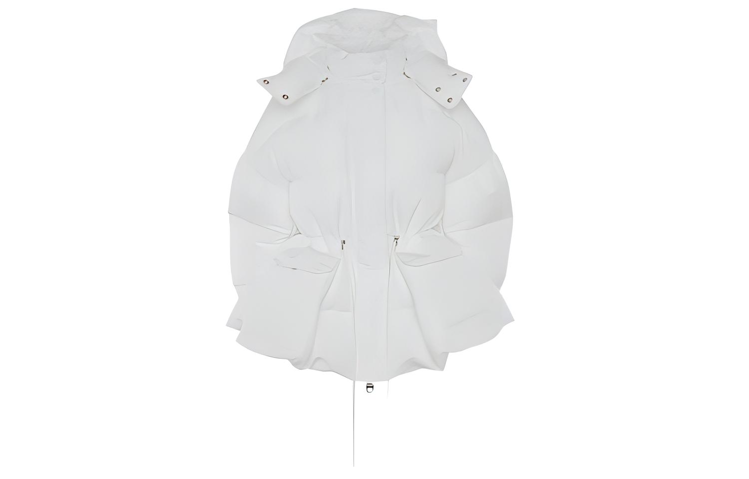 (Women) Alexander McQueen Logo Puffer Hooded Down Jacket. 672915-QZAD1-9000