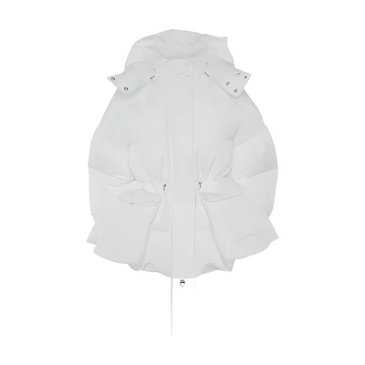 (Women) Alexander McQueen Logo Puffer Hooded Down Jacket. 672915-QZAD1-9000