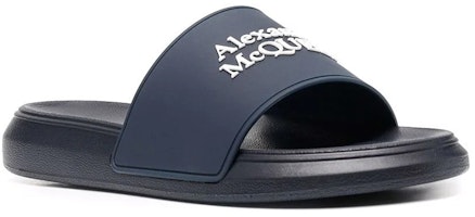 (W) 亚历山大·麦昆 Logo 拖鞋 '海军蓝' 666983W4RF04085 Order (W) 亚历山大·麦昆 Logo 拖鞋 '海军蓝' 666983W4RF04085