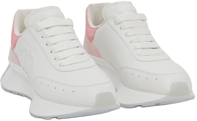 亞歷山大·麥昆 皮革 舒適百搭 低幫 生活休閒鞋 女款 白粉色 Lookbook 亞歷山大·麥昆 皮革 舒適百搭 低幫 生活休閒鞋 女款 白粉色