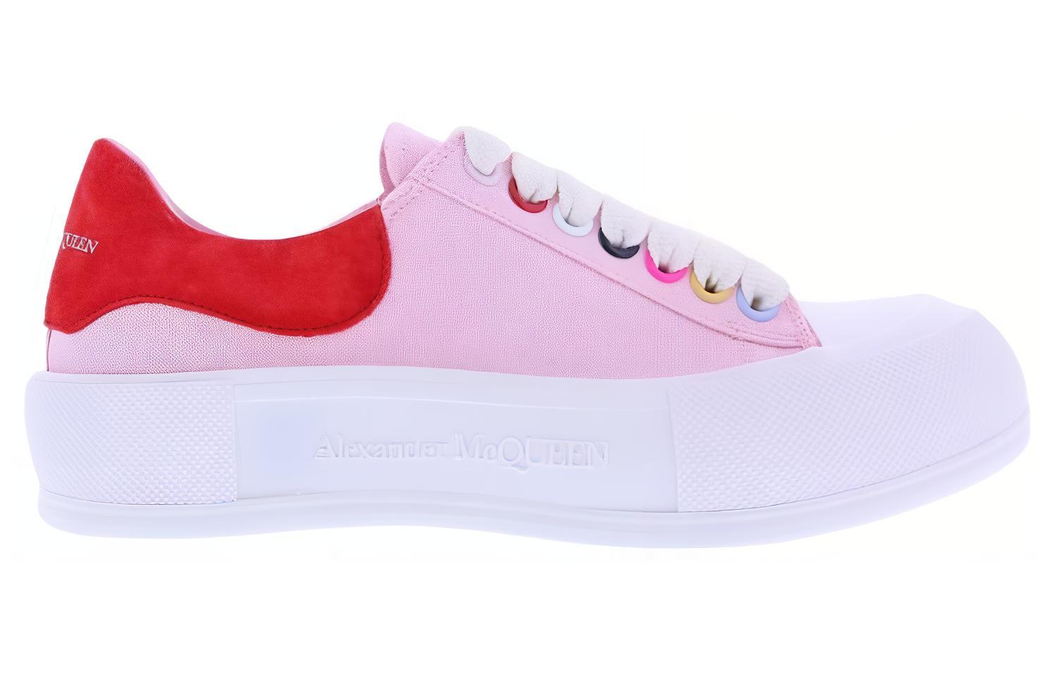 Order (W) Alexander McQueen Sepatu Rendah 'Pink Putih' 654593W4MVY5815
