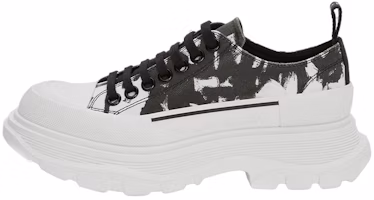 (Women) Alexander McQueen McQueen Graffiti Tread Slick Lace Up Shoes 'White Black' 708093W4TG59356 (Women) Alexander McQueen McQueen Graffiti Tread Slick Lace Up Shoes 'White Black' 708093W4TG59356