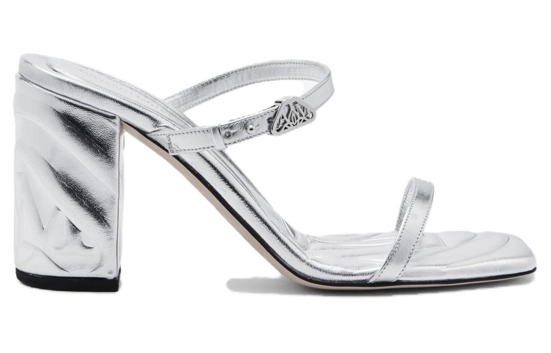 (W) Alexander McQueen Metallic Leather Sandals 'Silver' 圖 2