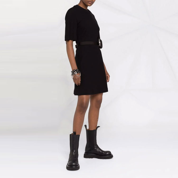 Purchase (Women) Alexander McQueen Mini T-Shirt Dress with Back Logo Black. 663090-QLABD-0535