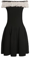 (Women) Alexander McQueen Off-Shoulder Ruffle Knit Sleeveless Dress Black 667751-Q1AU2-1009 (Women) Alexander McQueen Off-Shoulder Ruffle Knit Sleeveless Dress Black 667751-Q1AU2-1009