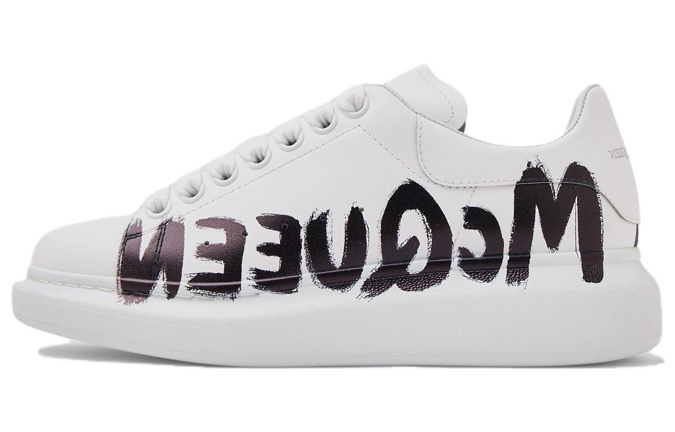 (Women) Alexander McQueen Oversized Graffiti White Black 698614WIBNK9061