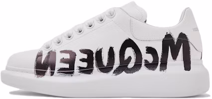 (Women) Alexander McQueen Oversized Graffiti White Black 698614WIBNK9061 (Women) Alexander McQueen Oversized Graffiti White Black 698614WIBNK9061