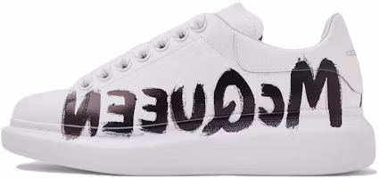 (Women) Alexander McQueen Oversized Graffiti White Black 698614WIBNK9061 (Women) Alexander McQueen Oversized Graffiti White Black 698614WIBNK9061