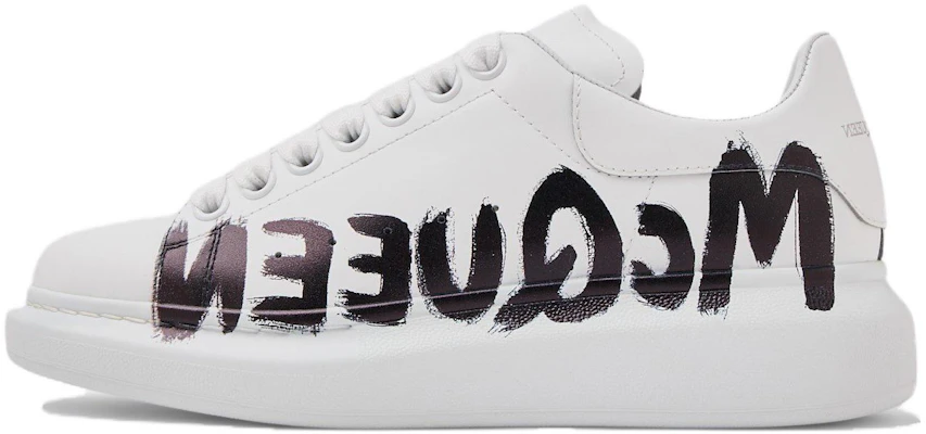 (Women) Alexander McQueen Oversized Graffiti White Black 698614WIBNK9061 Buy (Women) Alexander McQueen Oversized Graffiti White Black 698614WIBNK9061