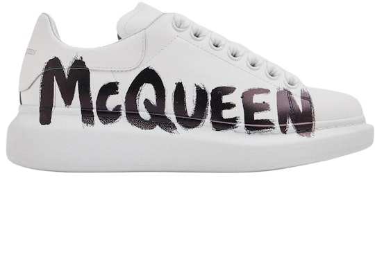 (W) Alexander McQueen Oversized Graffiti Blanco Negro 698614WIBNK9061 Order (W) Alexander McQueen Oversized Graffiti Blanco Negro 698614WIBNK9061