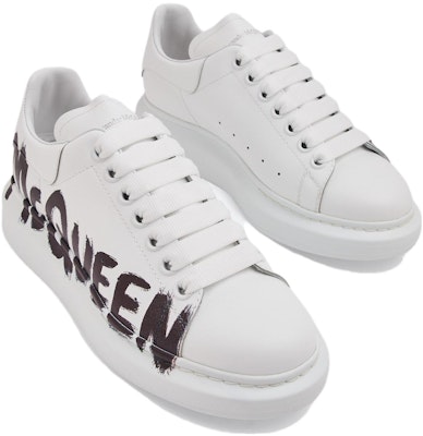 (W) Alexander McQueen Oversized Graffiti Blanco Negro 698614WIBNK9061 Shop (W) Alexander McQueen Oversized Graffiti Blanco Negro 698614WIBNK9061