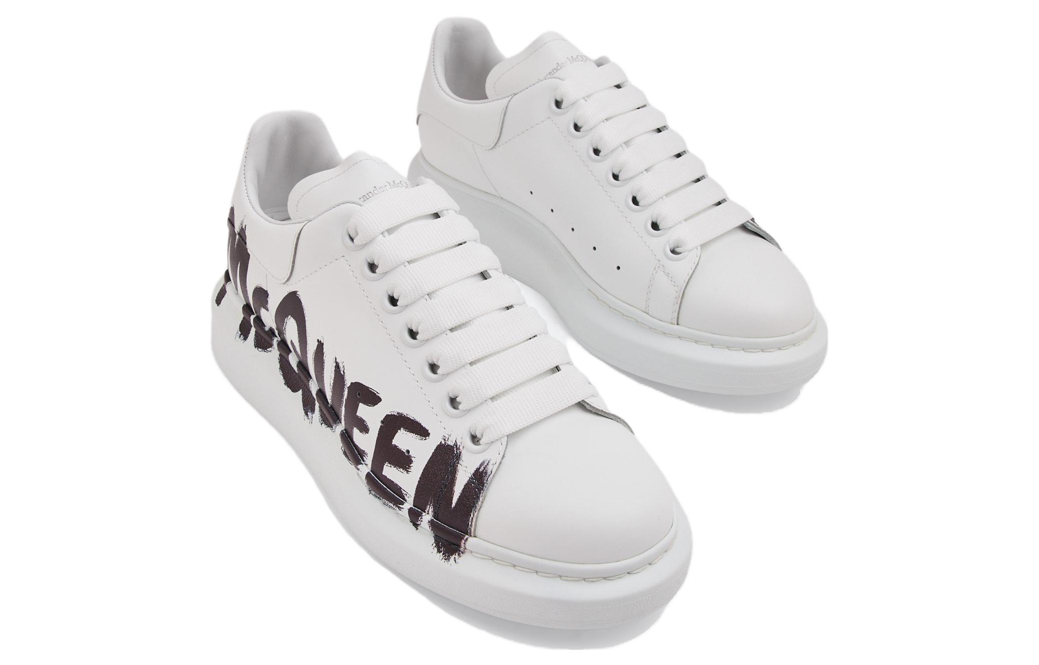 Shop (Women) Alexander McQueen Oversized Graffiti White Black 698614WIBNK9061
