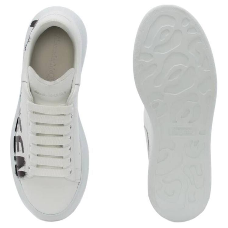 Purchase (W) Alexander McQueen Oversized Graffiti Blanco Negro 698614WIBNK9061