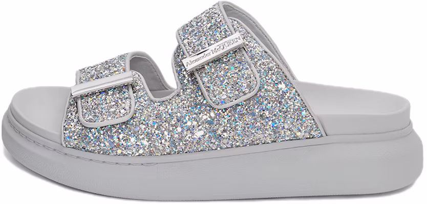 (Women) Alexander McQueen Oversized Hybrid Slide 'Silver Glitter' 708097-W4JFA-8387 Buy (Women) Alexander McQueen Oversized Hybrid Slide 'Silver Glitter' 708097-W4JFA-8387