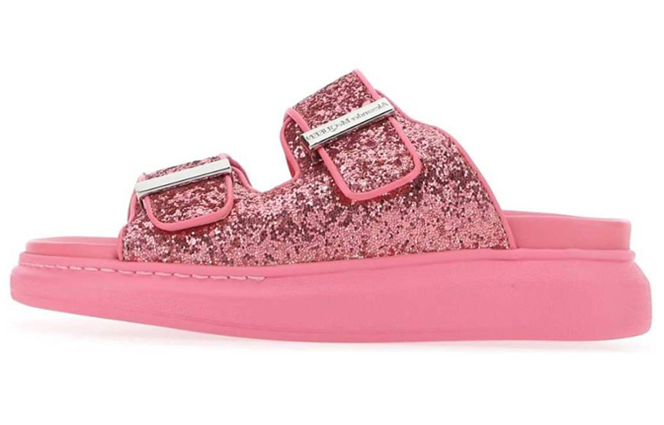 (Women) Alexander McQueen Oversized Hybrid Slide 'Pink Glitter' 708097W4PZ35497