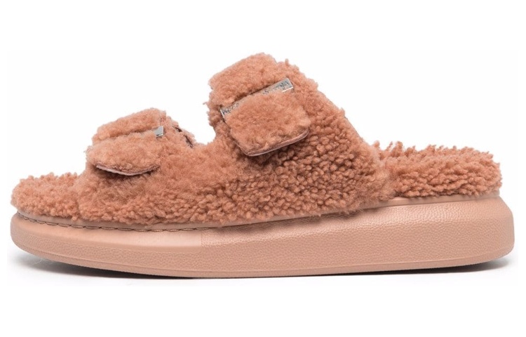 (Women) Alexander McQueen Oversized Hybrid Slide 'Shearling Pink' 676731-WLEK3-6818